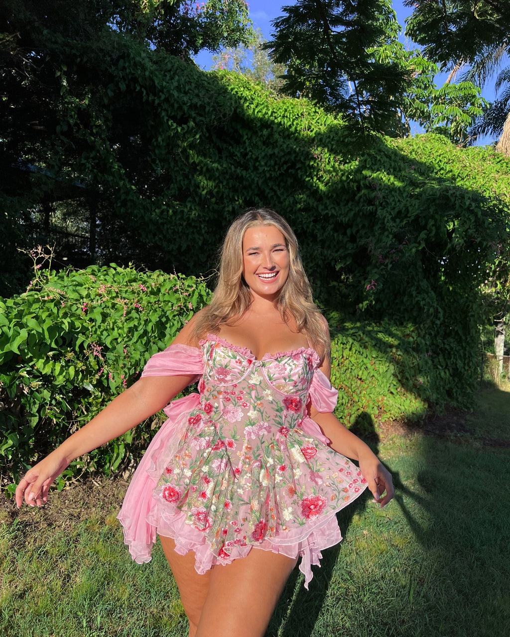 The Rosetta Silk Mini Dress Flowering Girl