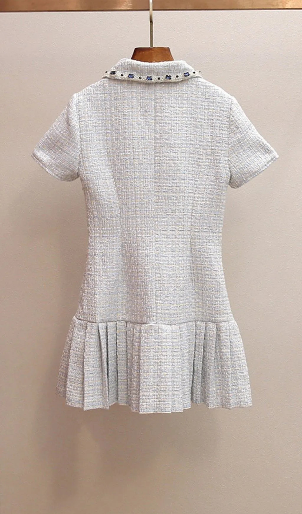 Blue Boucle Mini Dress Flowering Girl