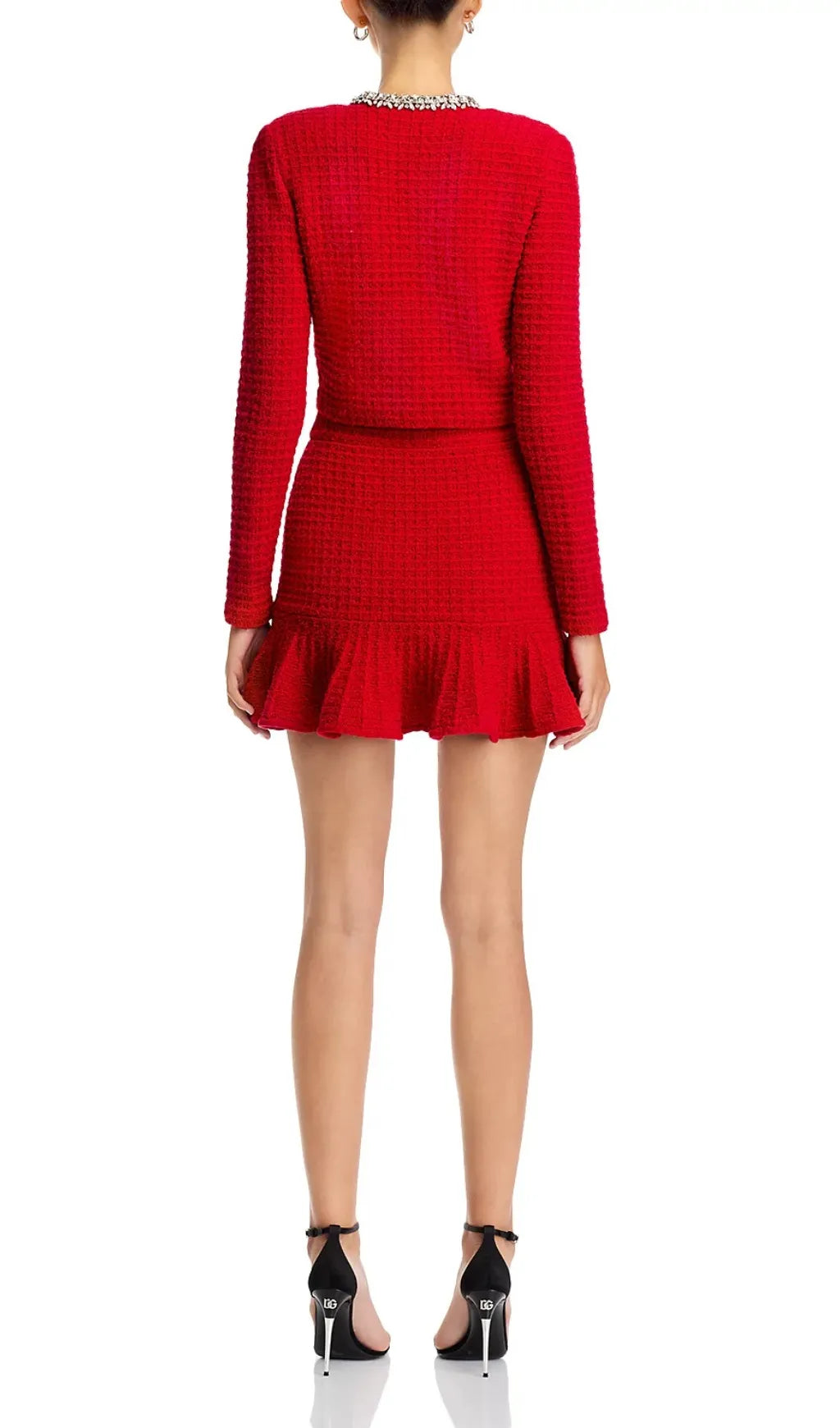 Textured Knit Embellished Trim Cardigan Flowering Girl
