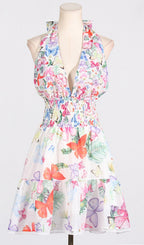 Aglaea Halter Floral Mini Dress Flowering Girl