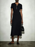 Makara Black Knit Midi Dress Flowering Girl