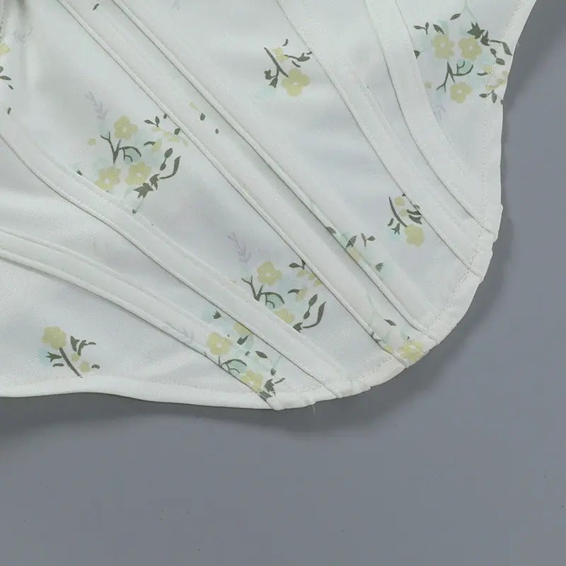 Pile Of Broken Flowers Pile Neck Camisole Flowering Girl