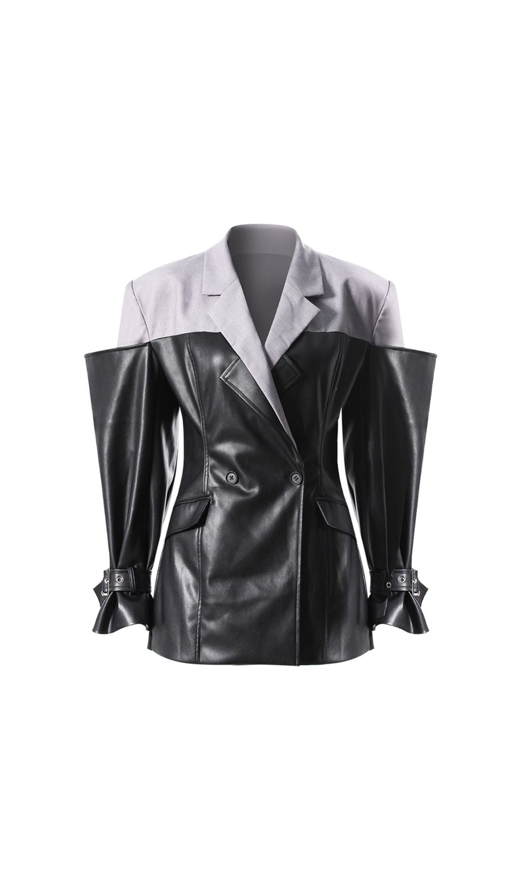 Ianthe PU Leather Jacket Flowering Girl