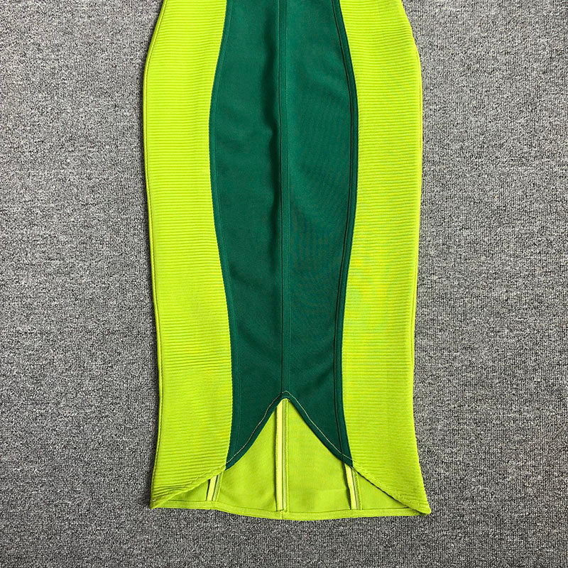 Green Bandage Slip Midi Dress Flowering Girl