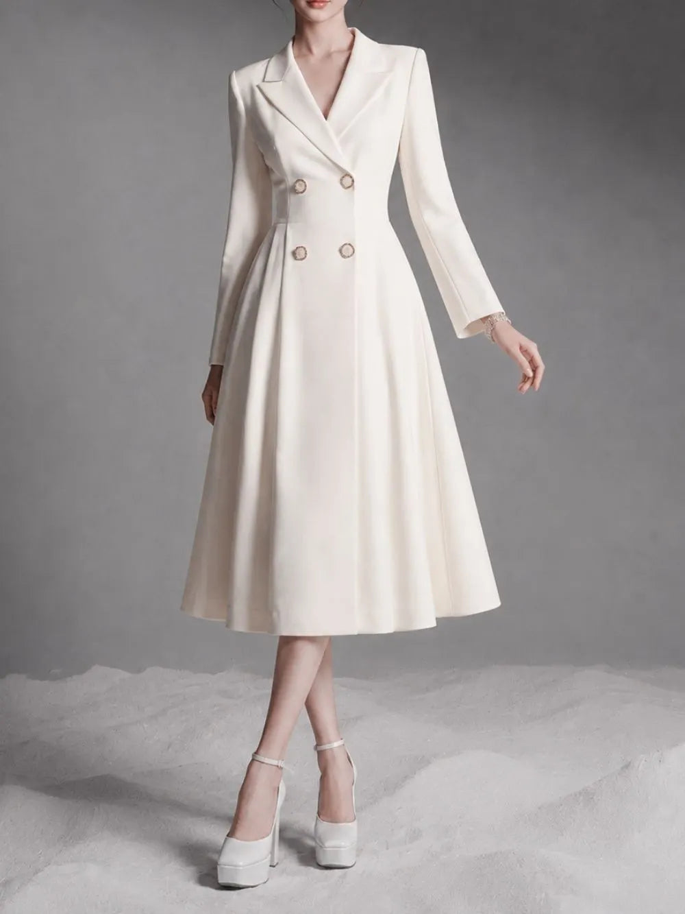 Mauve Long Sleeve Coat Dress Flowering Girl