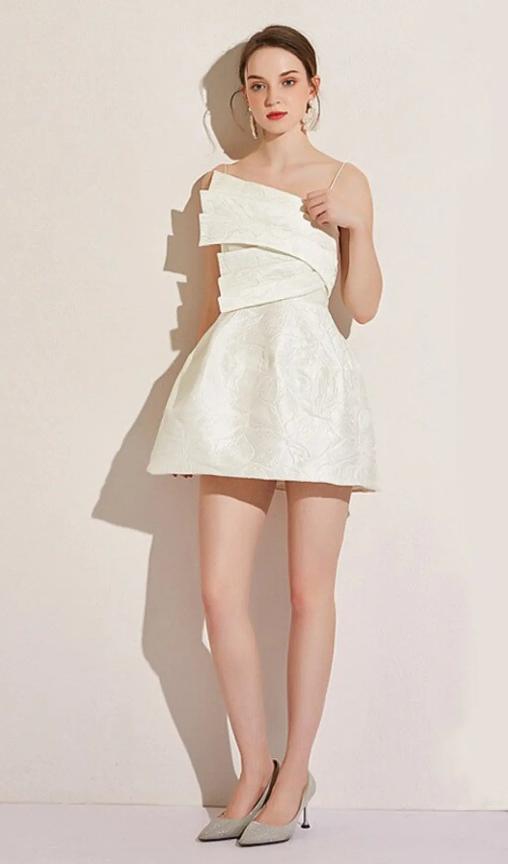 Aine White Strapy Mini Dress Flowering Girl