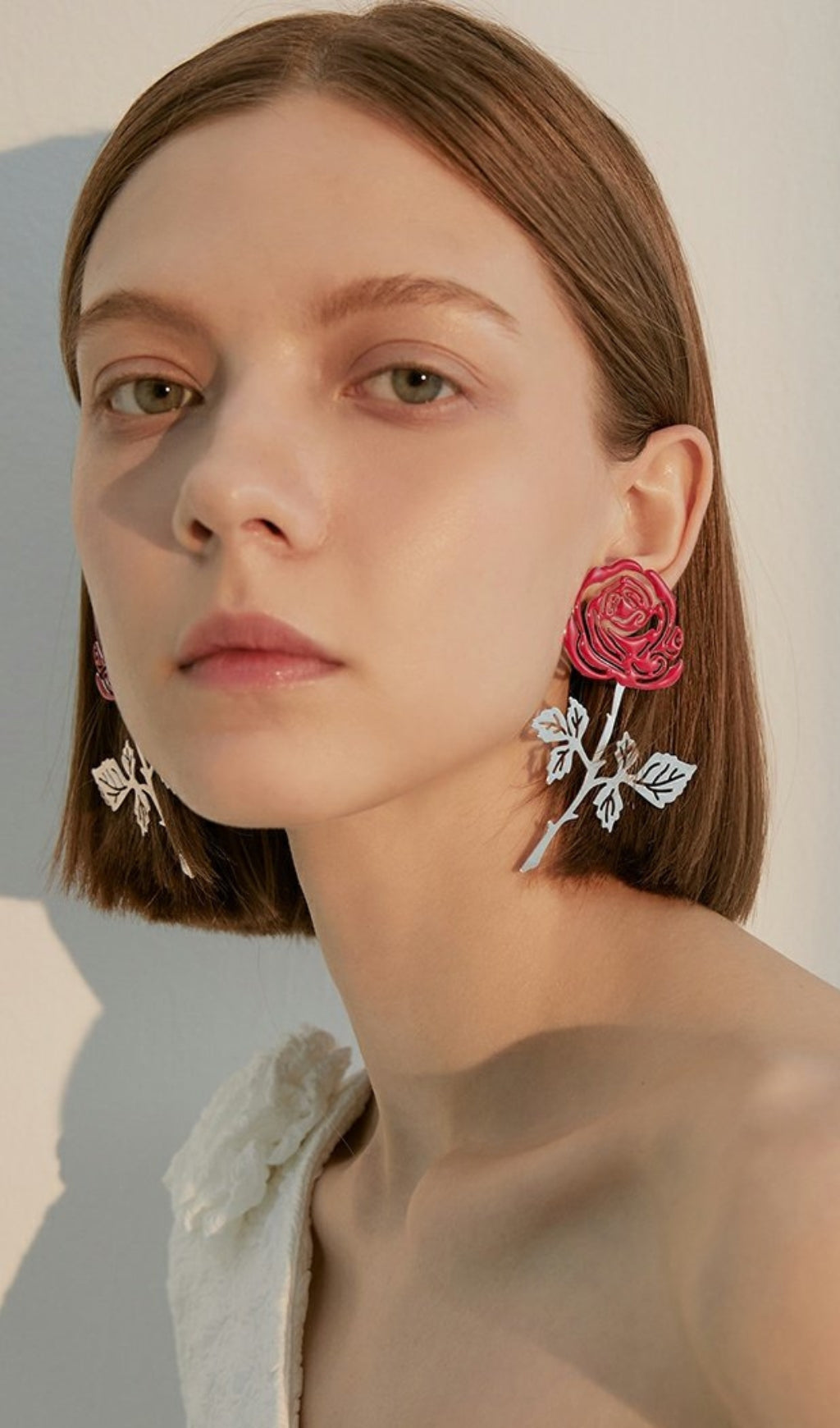 Arkadiy Rose-Colored Flower Alloy Earrings Flowering Girl