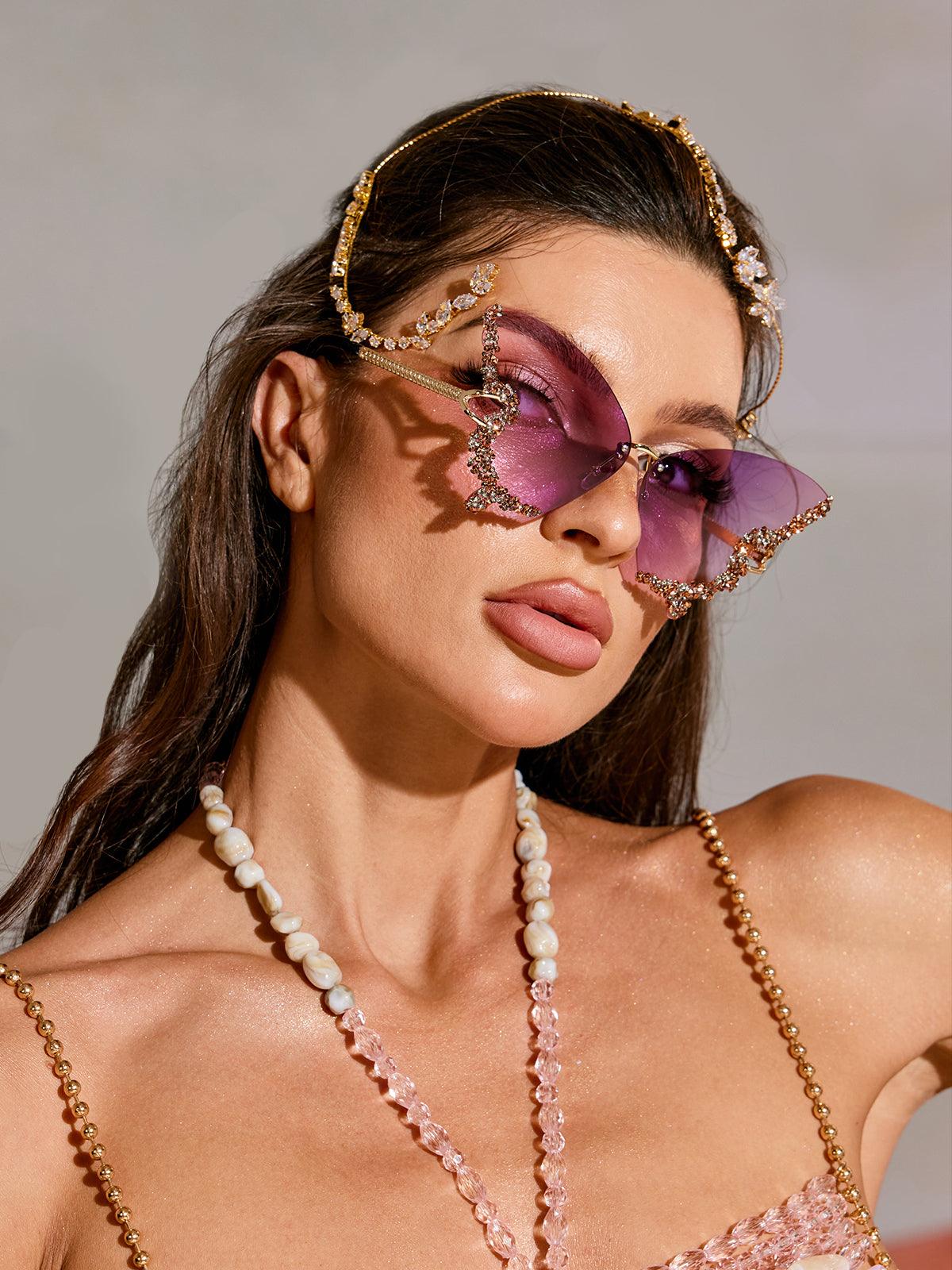Tierney Butterfly Crystal Sunglasses Flowering Girl