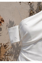 Ivory Crepe Column Maxi Dress Flowering Girl