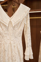 Cream Floral Lace Mermaid Floor-Length Dress Flowering Girl