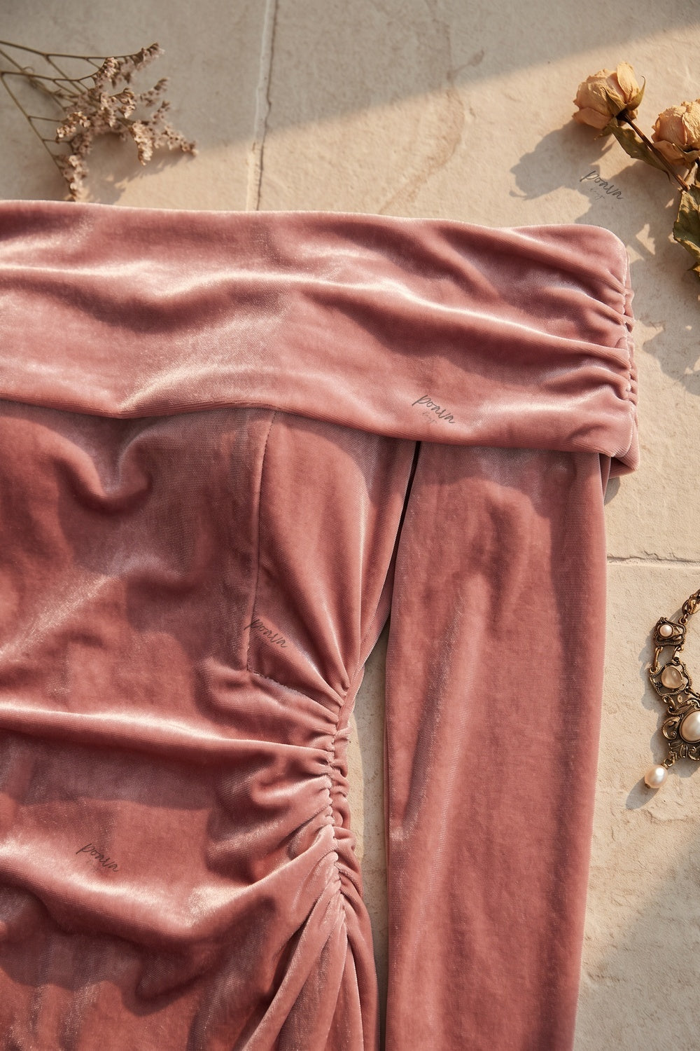 Dusty Pink Velvet Mermaid Dress Flowering Girl