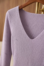 Lavender Ribbed Knit Mermaid Midi Dress Flowering Girl