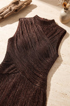 Dark Bronze Metallic Fringe Sheath Dress Flowering Girl