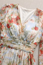 Cream Chiffon A-Line Tiered Maxi Dress Flowering Girl