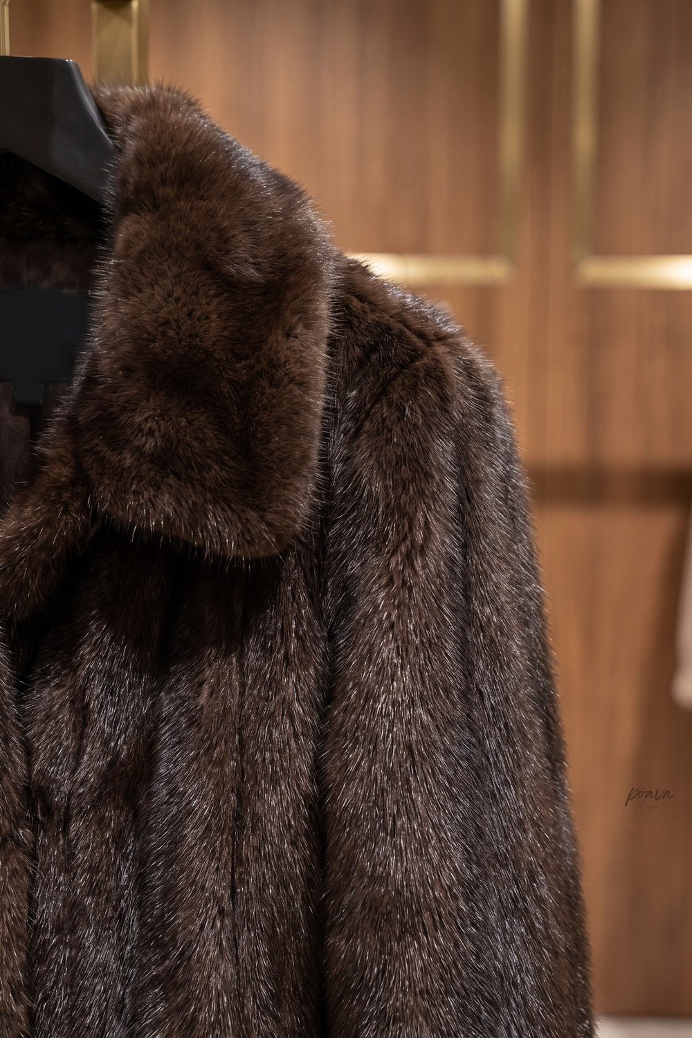Dark Brown Fur Boxy Cropped Jacket Flowering Girl