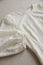 Ivory Lace Drop-Waist Trumpet Dress Flowering Girl