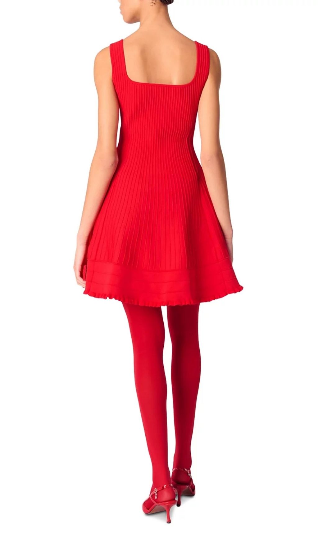 Red Short Knit Dress Flowering Girl