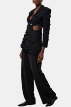 Jovie Fringe Cutout Asymmetric Blazer Flowering Girl