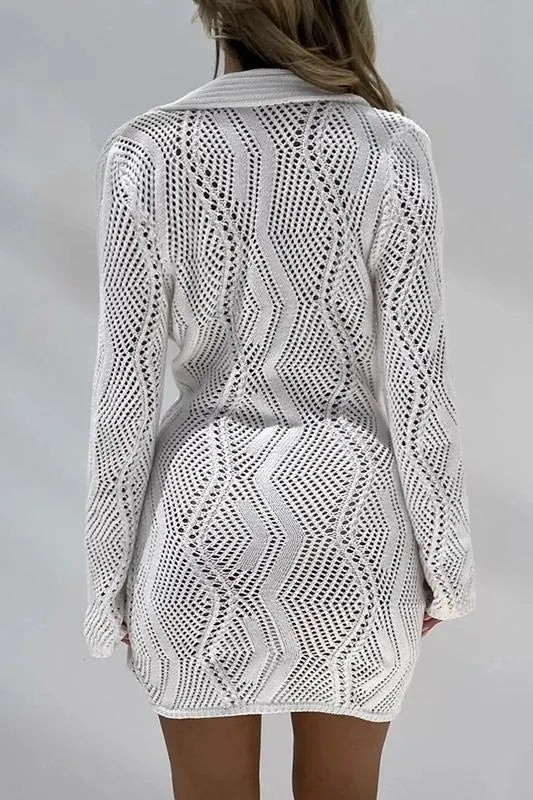 Basis Crochet Button-Up Cover-Up Flowering Girl