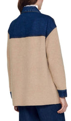 RIB KNIT MIXED MEDIA COATIGAN Flowering Girl
