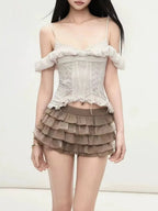 Marylin Spaghetti Ruffle Top Flowering Girl