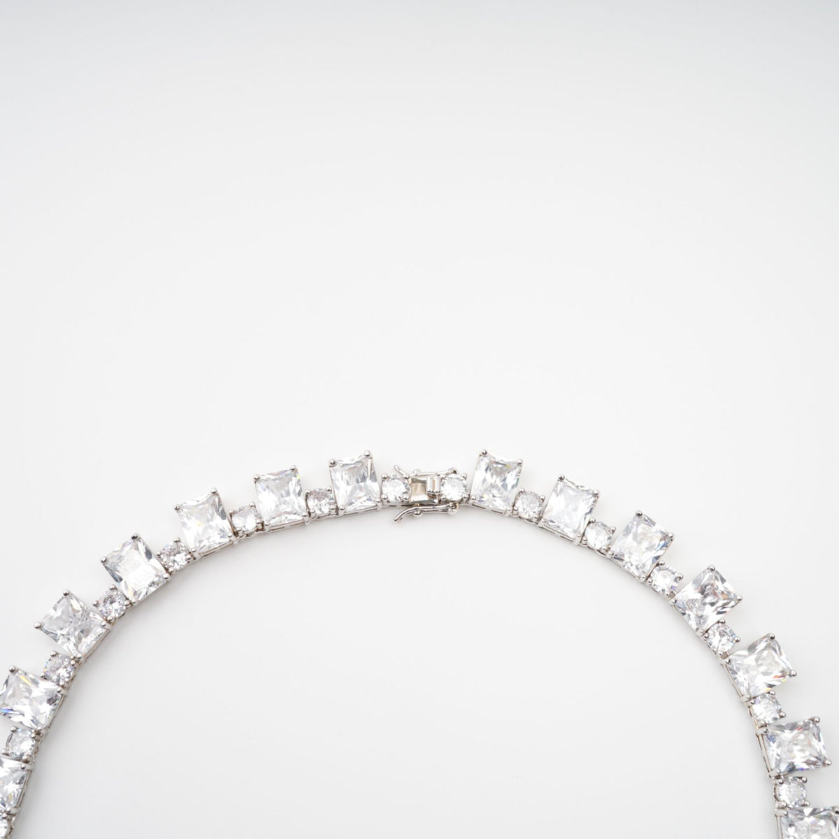 Mathilde Silver Tone Crystal Embellished Necklace Flowering Girl
