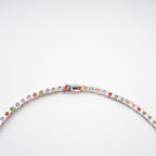 Avril Multicolor Square Cut Crystal Embellished Necklace Flowering Girl