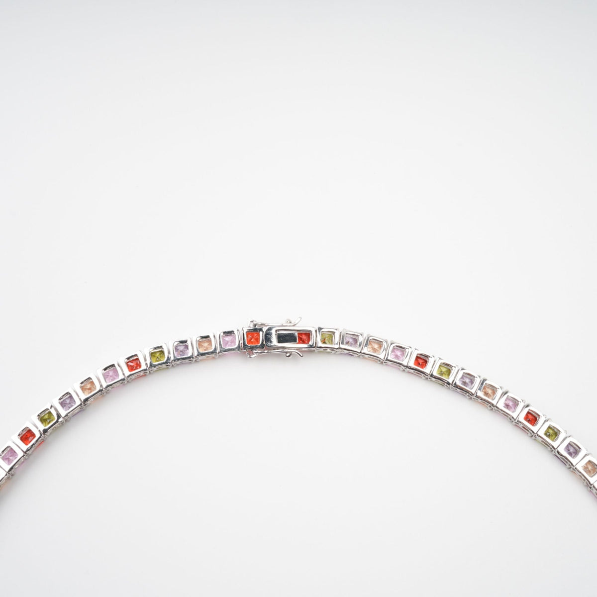 Avril Multicolor Square Cut Crystal Embellished Necklace Flowering Girl