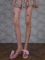 Marney Flower Diamante Tights Flowering Girl