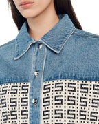 CORDOUE LOGO JACQUARD DENIM CROPPED JACKET Flowering Girl