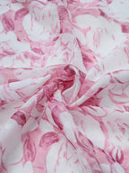 Pink Floral Printed Midi Dress Flowering Girl