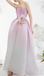 Biddy Pink Strapless Flower Gown Flowering Girl