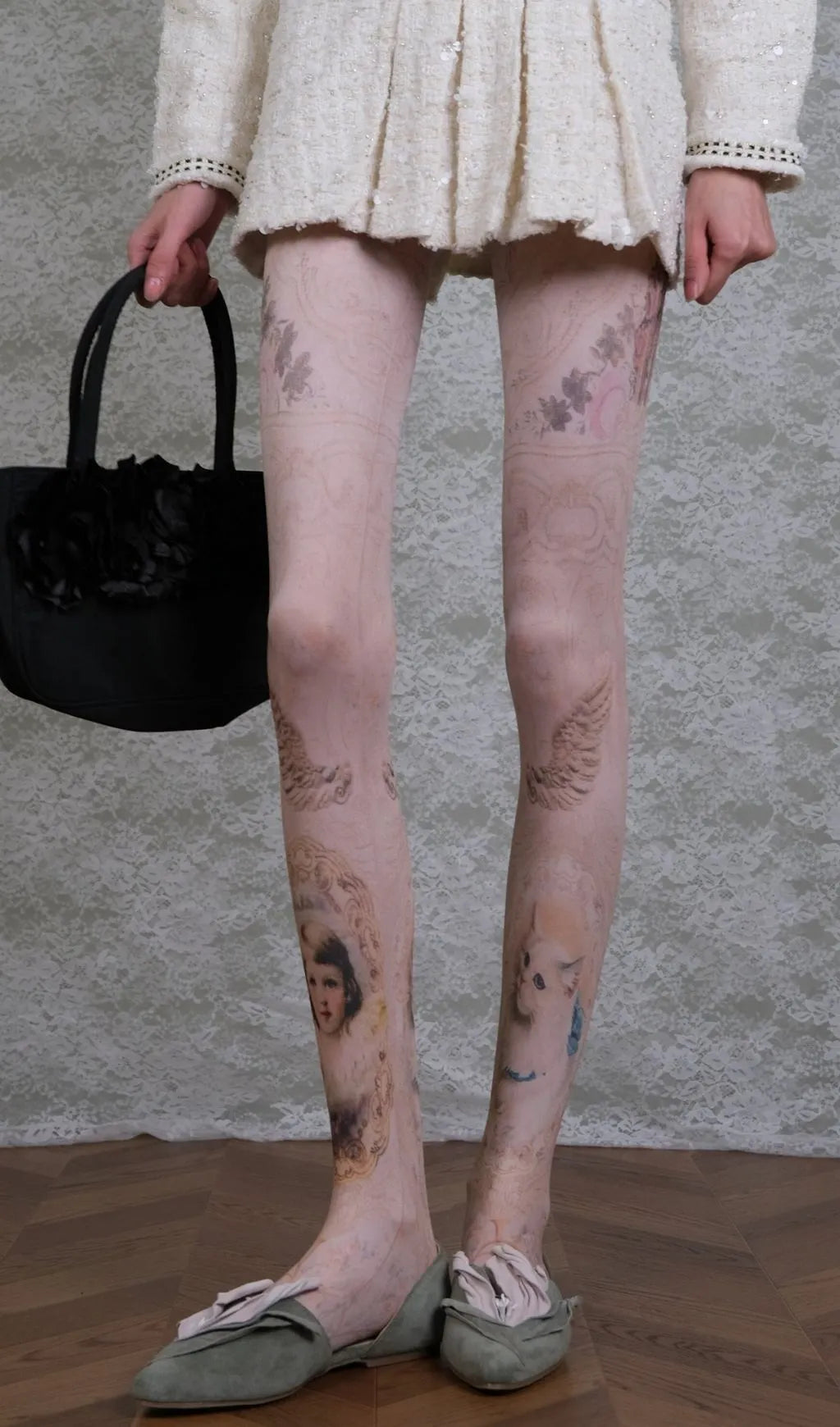 Angel Girl Painting Tights Flowering Girl