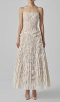 Floral Lace Strap Midi Dress Flowering Girl