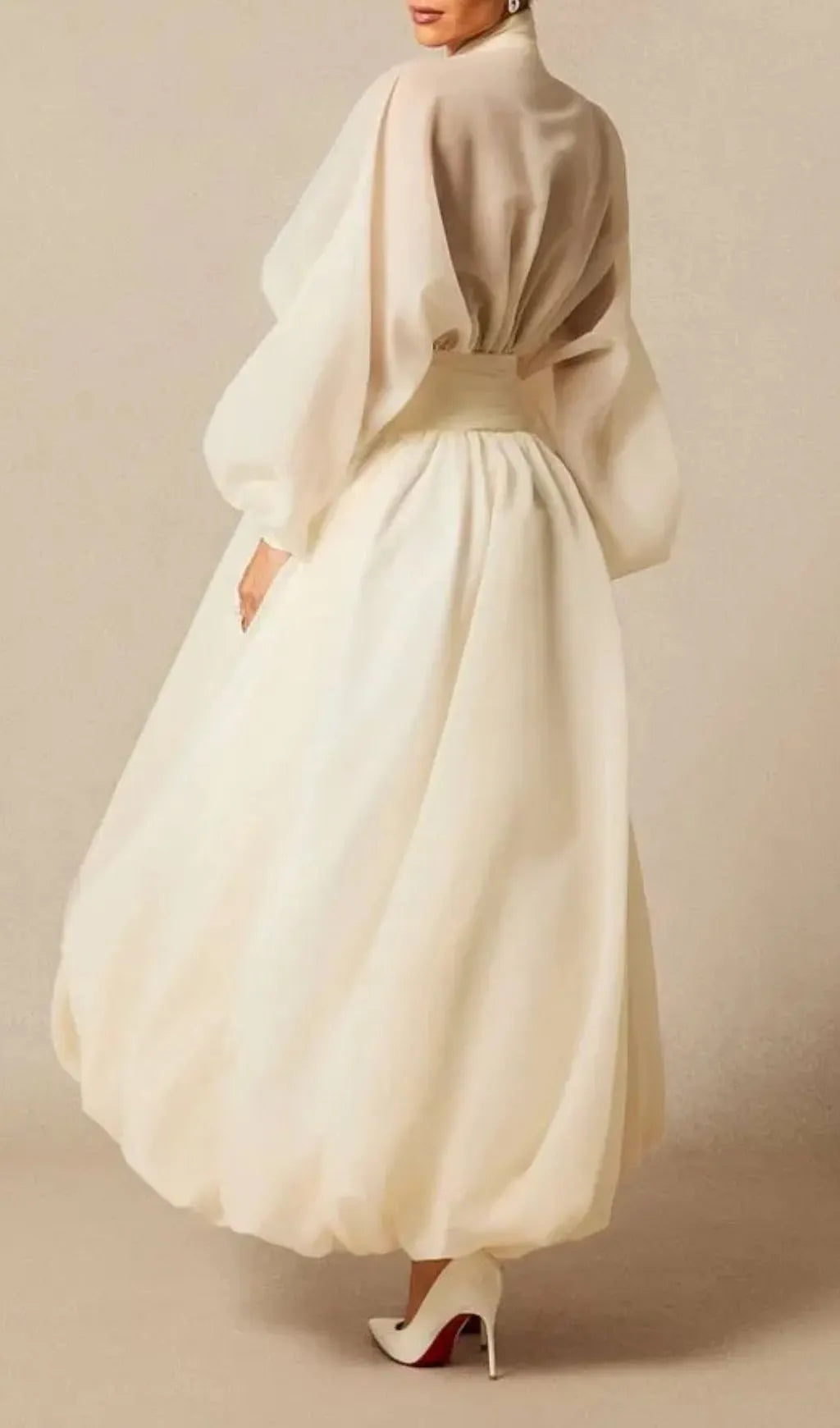 Lilly Deep V Neck Puff Sleeve Maxi Dress Flowering Girl