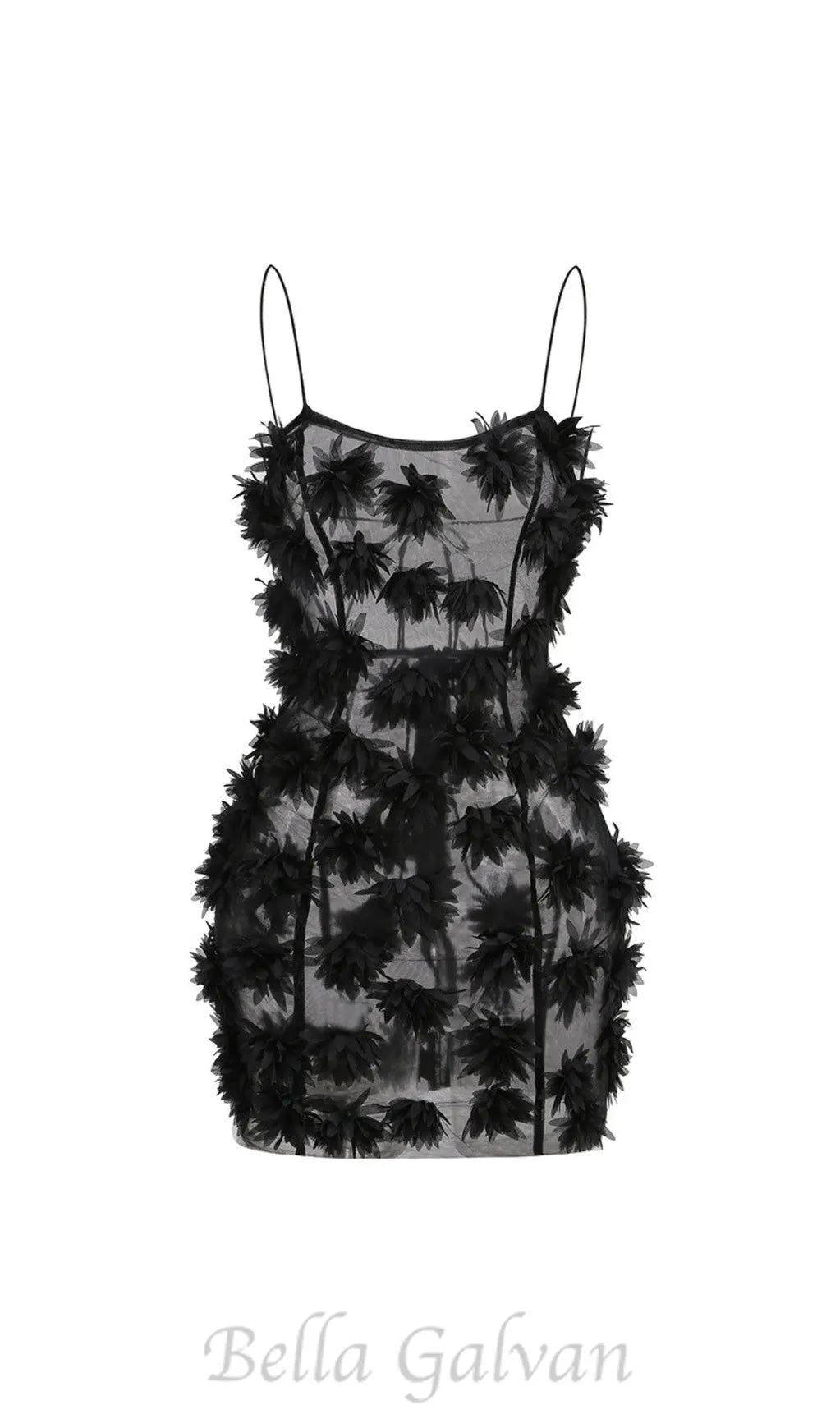 flower embellished Mini Dress in black Flowering Girl
