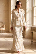Ivory Corded Floral Lace Two-Piece Skirt Suit Flowering Girl