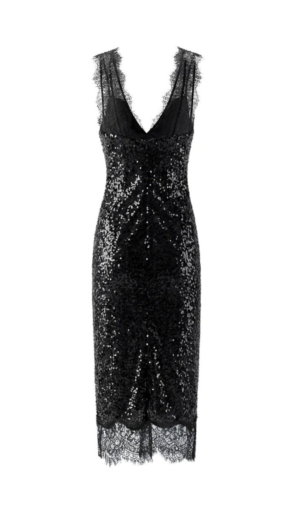 Dierdra Sleeveless Lace Sequin Midi Dress Flowering Girl