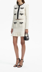 CREAM TEXTURED KNIT MINI SKIRT Flowering Girl