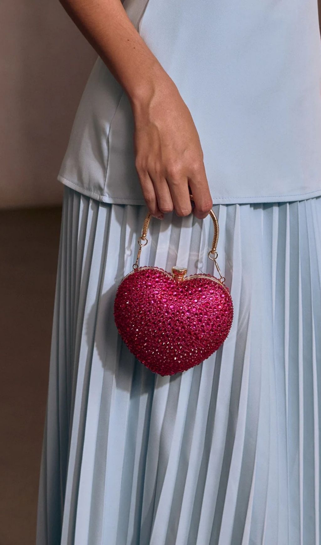 Qorynex Rhinestone Heart Bag Flowering Girl