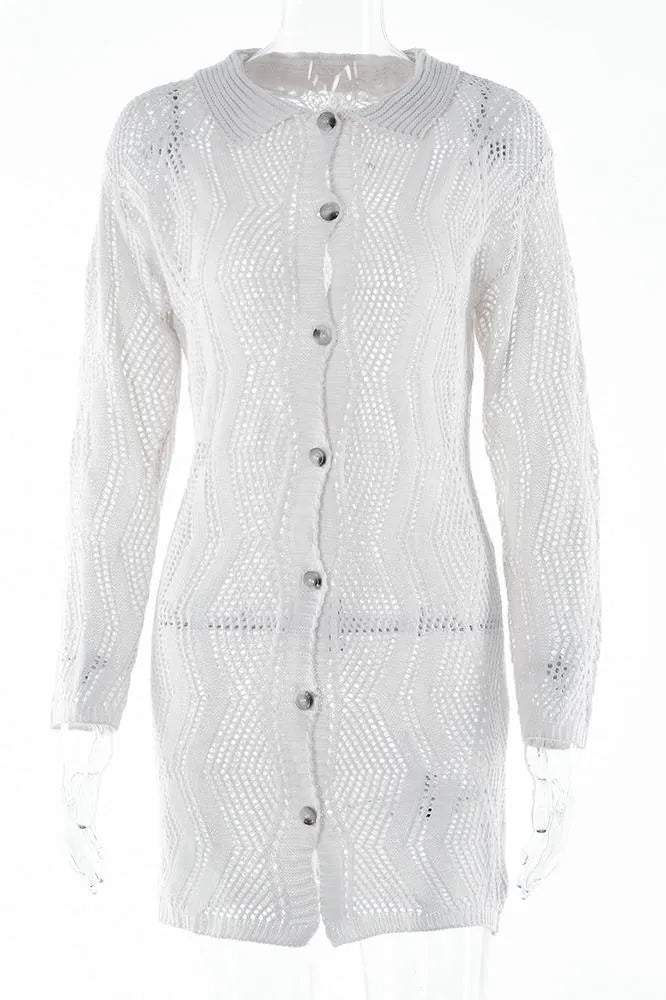 Basis Crochet Button-Up Cover-Up Flowering Girl
