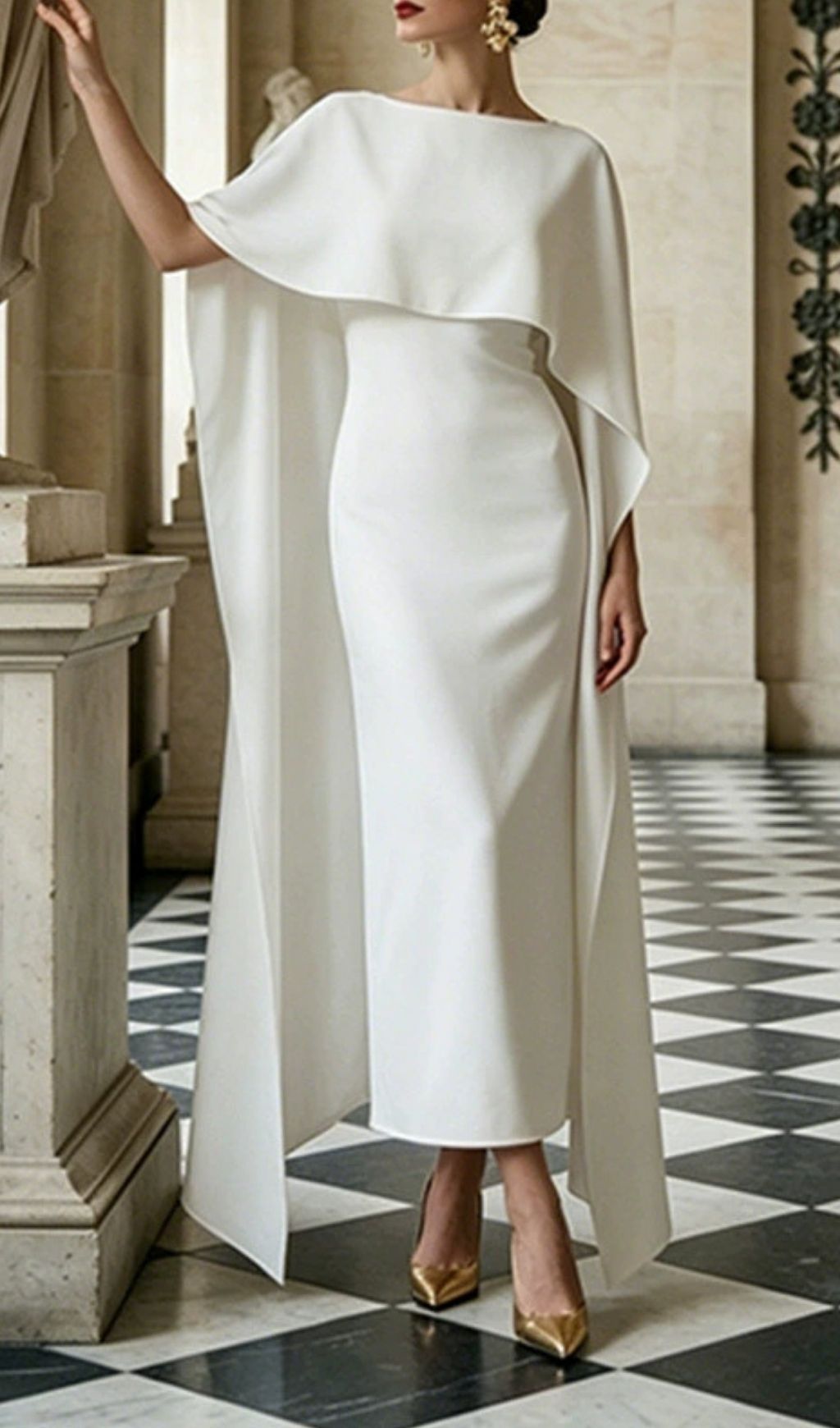 Kiya Maxi Dress With Cape Flowering Girl