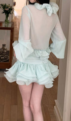 Fayola Green Ruffle Two-Piece Set Flowering Girl