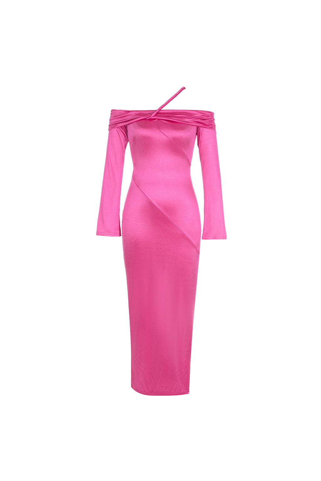 Stain Split Maxi Dress In Pink Flowering Girl