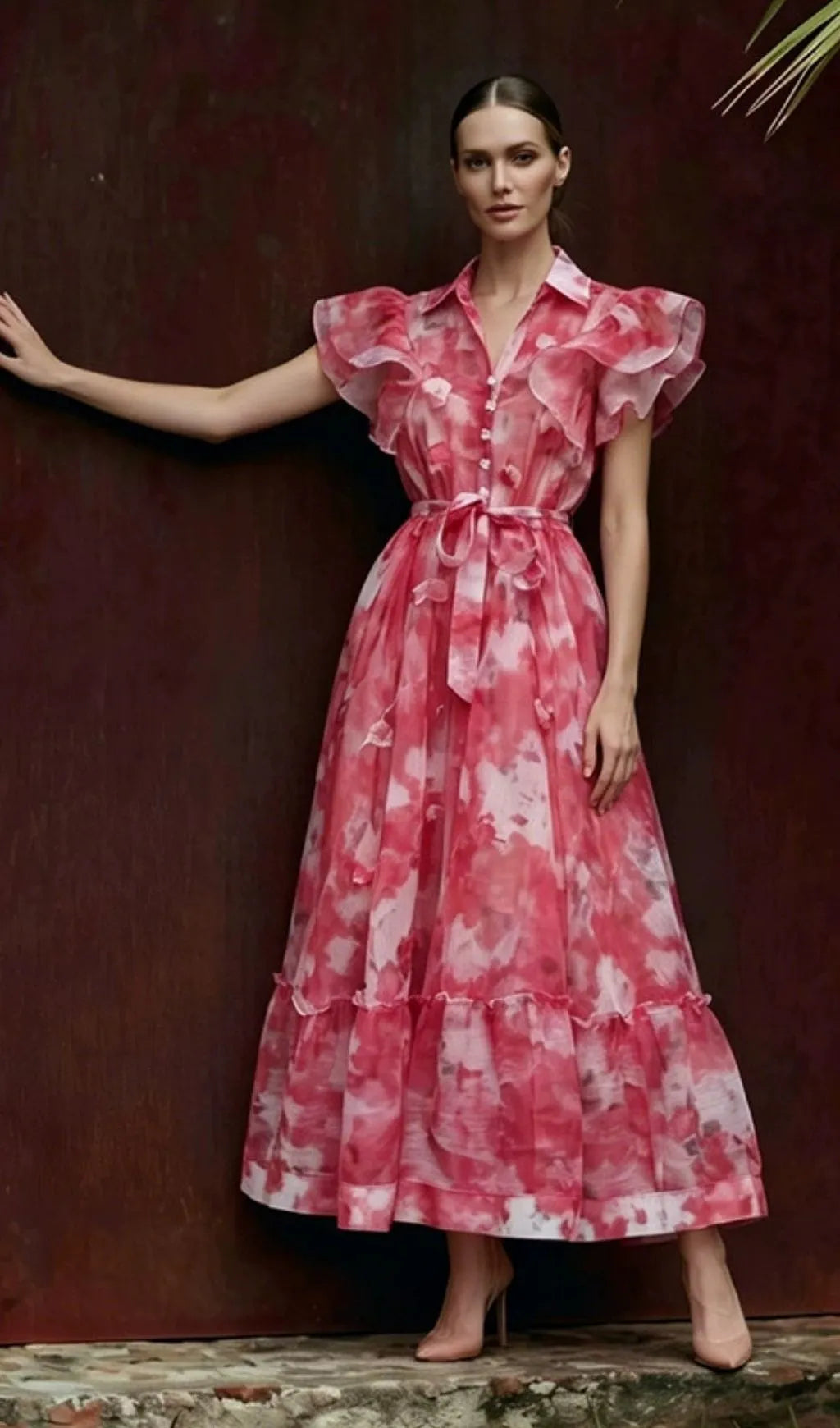 Magdalia Printed Maxi Dress Flowering Girl