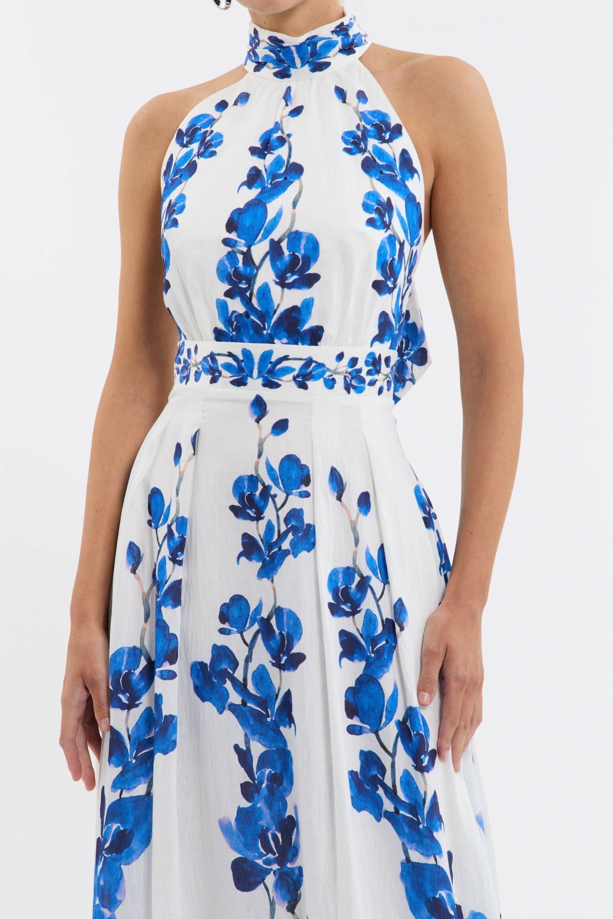 ashley orchid print maxi dress in white Flowering Girl