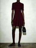 Mariluz Wine Knit Mini Dress Flowering Girl