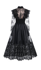 Bavo Black Lace Long Sleeve Maxi Dress Flowering Girl
