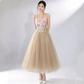 3D Floral Camisole Top & Tulle Skirt Set - Champagne Flowering Girl