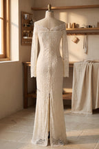 Cream Floral Lace Sheath Dress Flowering Girl
